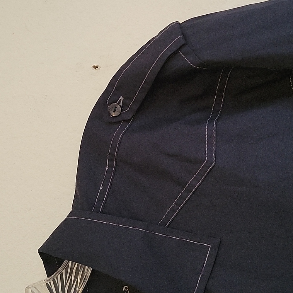 NEW MARC Ecko buttons down long sleeves shirt size XL Color dark  navy - Picture 5 of 16
